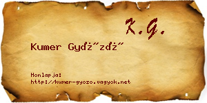 Kumer Győző névjegykártya